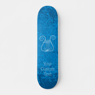 Blauwe Lyre Achtergrond Skateboard