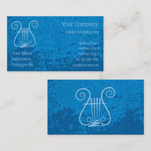 Blauwe Lyre Achtergrond Visitekaartje (Voorkant / Achterkant)