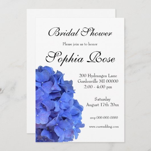 Blauwe maagdenpalm elegant floraal Vrijgezellenfee Kaart (Voorkant / Achterkant)