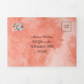 Blauwe Maan Bloemen Bruiloft Drieluik Uitnodiging (Cover)