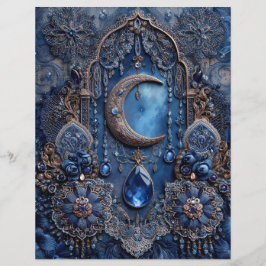 Blauwe Maan Charme Junk Journaal Scrapbook Papier
