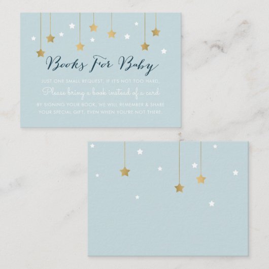 Blauwe maan en sterren, uitnodiging invoegen informatiekaartje (Voorkant / Achterkant)