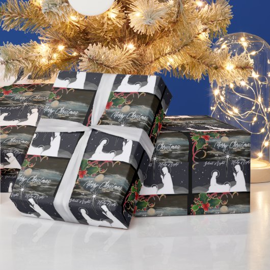 Blauwe maan kerstmis — Gift Wrap Cadeaupapier (Feestdagen)