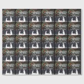 Blauwe maan kerstmis — Gift Wrap Cadeaupapier (Vlak)