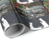 Blauwe maan kerstmis — Gift Wrap Cadeaupapier (Rol Hoek)