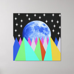 Blauwe Maan Opgerekt Canvasprint Canvas Afdruk