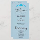 Blauwe Maan Phases Blauw Huwelijksprogramma (Voorkant / Achterkant)