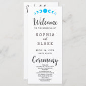 Blauwe Maan Phases Wit Huwelijksprogramma (Voorkant / Achterkant)