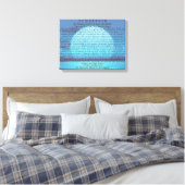 Blauwe Maan Rising op Canvas (Insitu (Slaapkamer))
