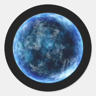 blauwe maan ronde sticker