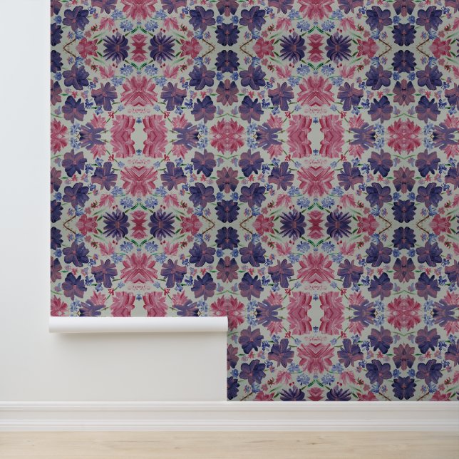 Blauwe Maan Roos Bloemen Peel & Stick Behang (Applicatie)