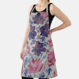 Blauwe Maan Roos Bloemen Schort