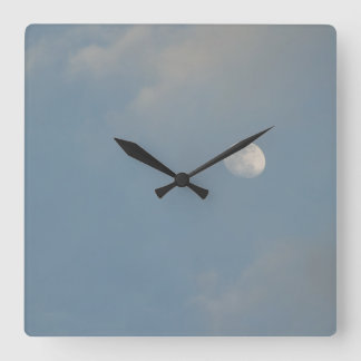 Blauwe Maan Wandklok Vierkante Klok