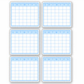 Blauwe Maandkalender Sticker (Voorkant)
