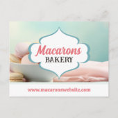 Blauwe Macarons Elegante Smaken Menu Briefkaart (Achterkant)