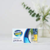 Blauwe Macht Wassen Druk Wassen Schoonmaken Visitekaartje (Staand voorkant)