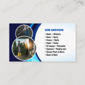 Blauwe Macht Wassen Druk Wassen Schoonmaken Visitekaartje (Achterkant)