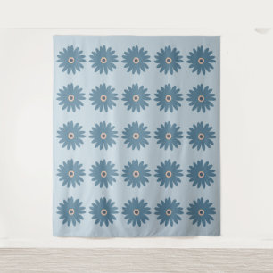 Blauwe Madelief Wandkleed