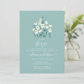 Blauwe maffia florale elegant mooi baby shower in kaart (Staand voorkant)