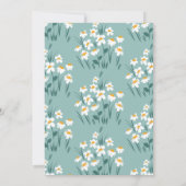 Blauwe maffia florale elegant mooi baby shower in kaart (Achterkant)