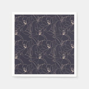 Blauwe magenta lily foliage servet