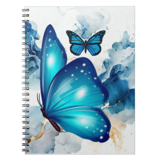 Blauwe Magische Waterverf Vlinder Notitieboek
