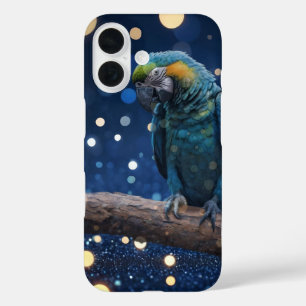 Blauwe Majesteit: de blauwe ara op dromerige blauw iPhone 16 Hoesje