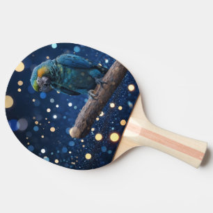 Blauwe Majesteit: de blauwe ara op dromerige blauw Tafeltennisbatje