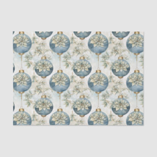 Blauwe Majesteit Elegant Blauw Goud Kerstmispracht Tissuepapier