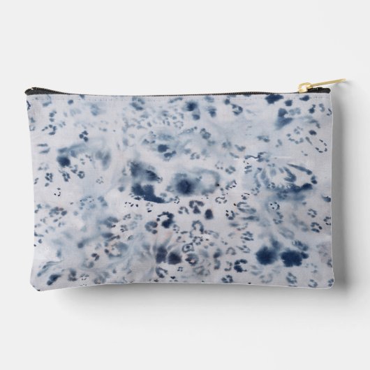 Blauwe make-up cosmetische tas luipaard patroon ch (Achterkant)