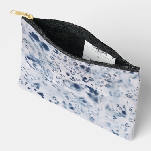 Blauwe make-up cosmetische tas luipaard patroon ch (Open)