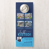 Blauwe makelaar in onroerend goed eigenschappen Ve (Op knop)