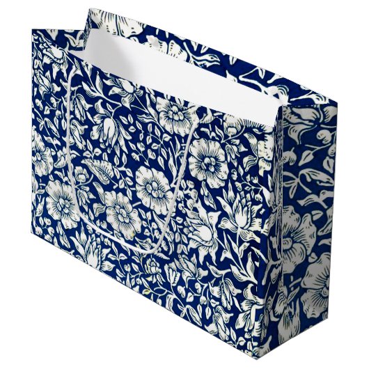 Blauwe Mallow, beroemd Wiliam Morris patroon, Groot Cadeauzakje (Voorkant Gekanteld)