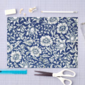 Blauwe Mallow, Navy en White Floral Pattern Tissuepapier (Craft)