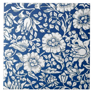 Blauwe Mallow, vintage patroon, Tegeltje