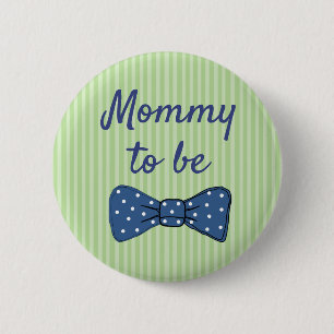 Blauwe mam om Baas Stropdas Baby shower Button te 