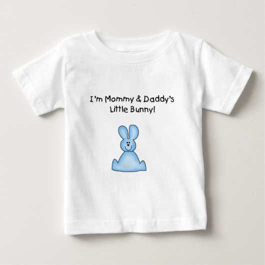 Blauwe mama en papa's kleine Bunny T-shirts (Voorkant)