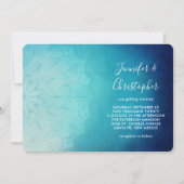  blauwe Mandala Abstracte bruiloft Kaart (Voorkant)