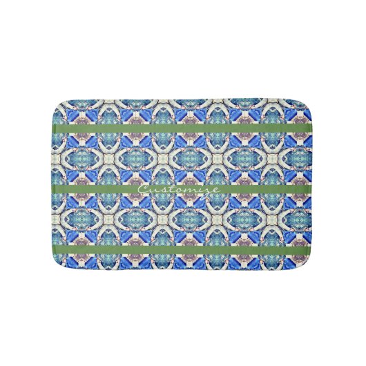 blauwe mandala harst horizontale lijnen Thunder_Co Badmat (Voorkant)