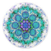 Blauwe mandala keramische romp knop (Voorkant)