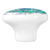 Blauwe mandala keramische romp knop (Zijkant)