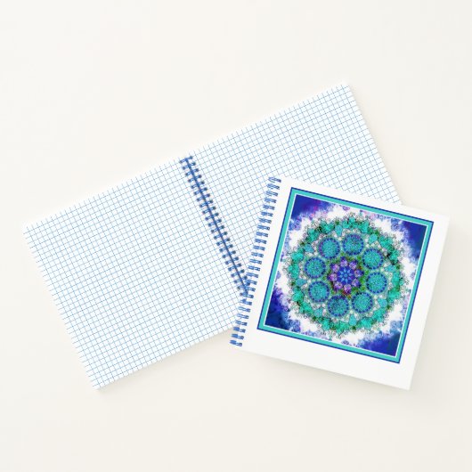 Blauwe mandala kunst notitieboek (Binnen)