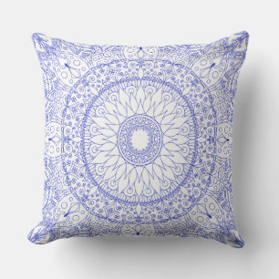 Blauwe mandala kussen