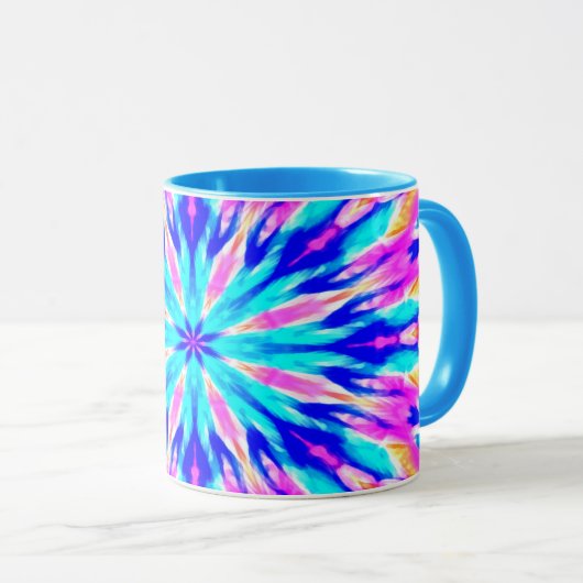 blauwe mandala mok (Voorkant rechts)