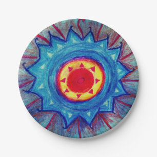 Blauwe Mandala papieren Borden Bordje