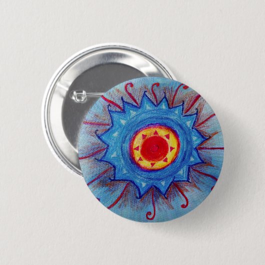 Blauwe Mandala Ronde Badge Ronde Button 5,7 Cm (Voorkant /achterkant)