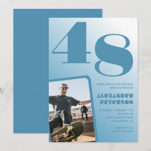 Blauwe Mannen Foto verloop 48ste verjaardagsuitnod Kaart