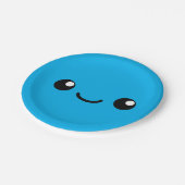 Blauwe mannetjes papieren bordje (Gekanteld)