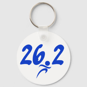 Blauwe marathon van 26.2 sleutelhanger