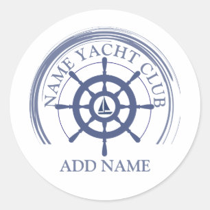 Blauwe marina van de sportboot met een Nautical An Ronde Sticker